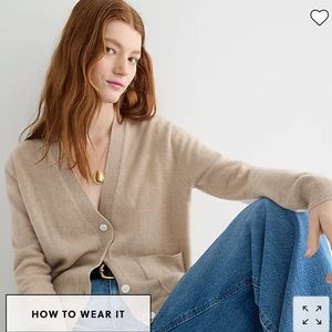 J Crew cashmere patch-pocket cardigan sweater